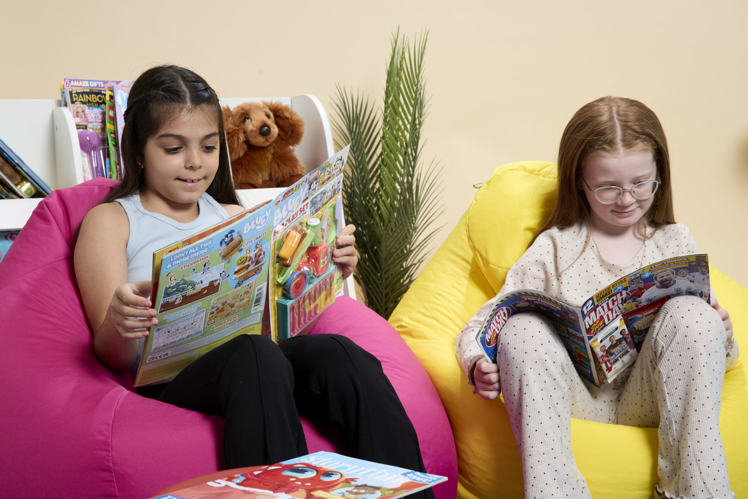 Child reading a magazine