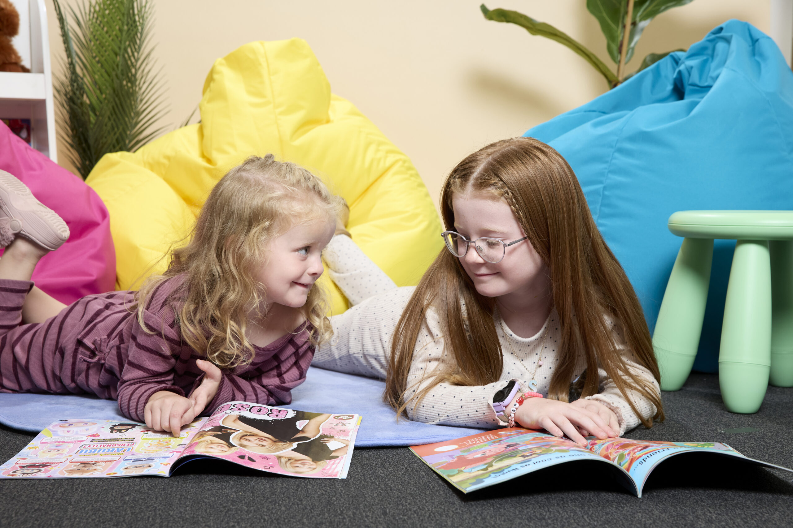 Child reading a magazine